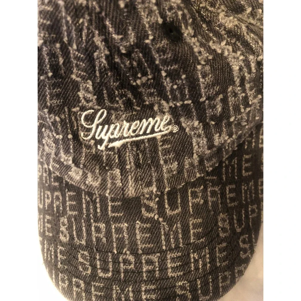 Supreme needle punch 6-Panel gray Hat Denim Cap